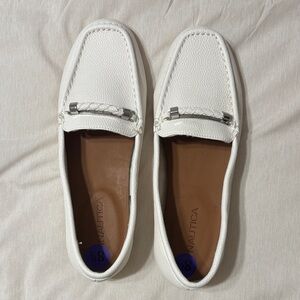 Nautica Women's White Braided Bit Driving Loafers